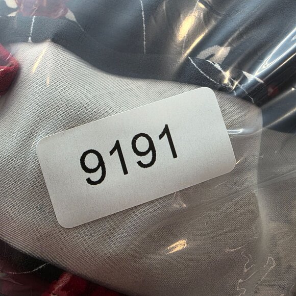 Womens Roz & Ali Black & Red Floral Sleeveless Dress Scallop Hem Polyester 14 - Picture 9 of 9